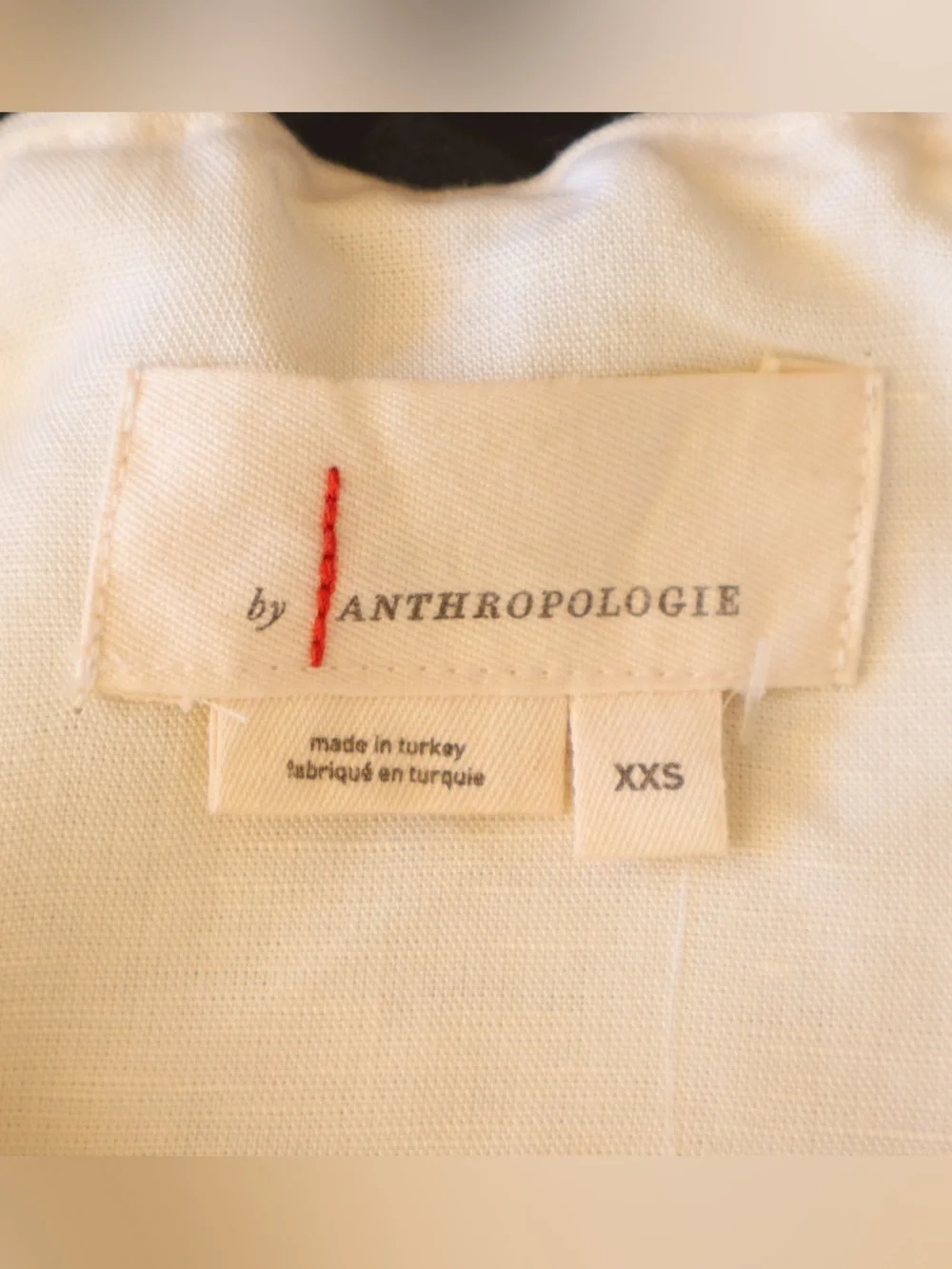 Anthropologie Cream Crochet-Yoke Peasant Top XXS